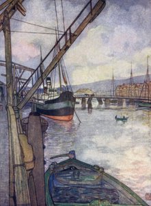 Norja: Trondhjem (väri litho) tekijältä Nico Jungman