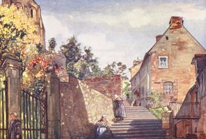Lähestyminen luostariin, Mont St Michel (värilitro) tekijältä Nico Jungmann