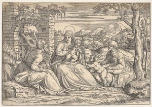 Pyhä perhe pyhien Elisabetin ja Johanneksen kanssa, n. 1550.