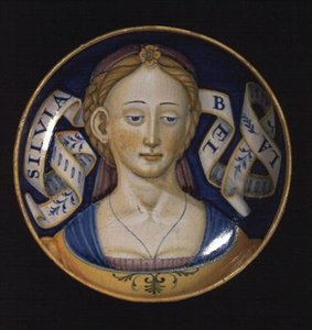 Majolikakuppi, Belle donne -sarjasta, 1525 tekijältä Nicolò Pellipario