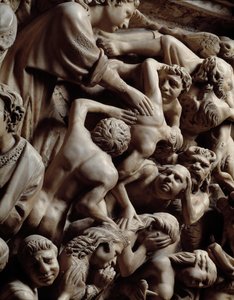 Goottilainen taide: Viimeinen tuomio, Damned in Hell, Yksityiskohta saarnatuolien reliefeistä