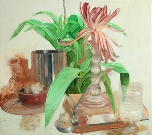Kissa hiiren kanssa, 2011 (öljy kankaalle) tekijältä Nicola Pucci
