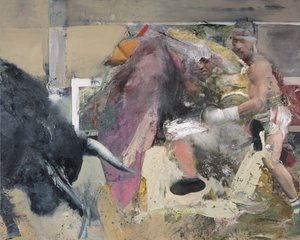 Corrida III, 2018 (öljy kankaalle) tekijältä Nicola Pucci