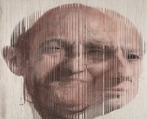 Face Fusion I, 2007 (öljy kankaalle leikattu ja levytetty kartongille). tekijältä Nicola Pucci