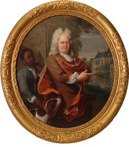 Francois van Bredehoff palvelijansa Tabo Janszin seurassa. tekijältä Nicolaas Verkolje