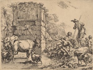 Lehmän juominen, 1680.