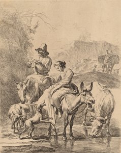 Paimentar aasilla. tekijältä Nicolaes Berchem