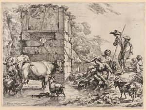 La vaca bevent finlandesa tekijältä Nicolaes Berchem