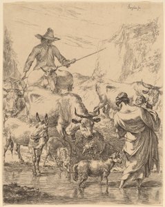 Lauma ylittää puron tekijältä Nicolaes Pietersz Berchem