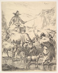 Lauma ylittää virran. tekijältä Nicolaes Pietersz. Berchem