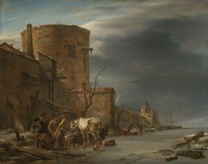 Haarlemin kaupunginmuuri talvella