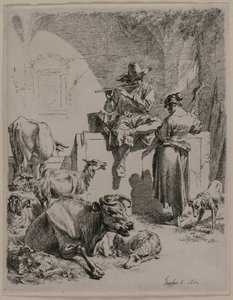 Putkipaimen, 1652. tekijältä Nicolaes Pietersz. Berchem
