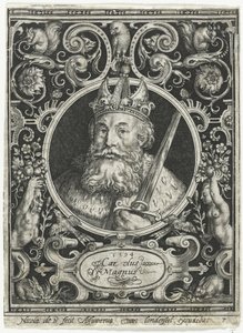 Kaarle Suuri, frankkien kuningas, 1594 tekijältä Nicolaes de Bruyn