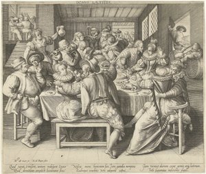 En huis vol feestrumoer House of Joy (otsikko esineessä) tekijältä Nicolaes de Bruyn
