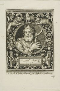Kuningas Daavid, levy viisi teoksesta The Nine Worthies (Yhdeksän arvokasta) tekijältä Nicolaes de Bruyn