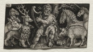 Orpheus Charming the Animals, 1594. tekijältä Nicolaes de Bruyn