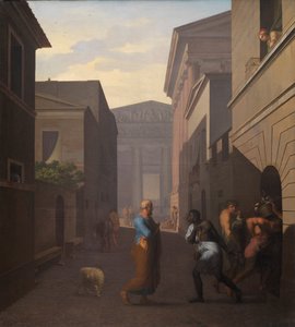 Simo ja hänen entinen orjansa Sosia, 1803 tekijältä Nicolai Abraham Abildgaard