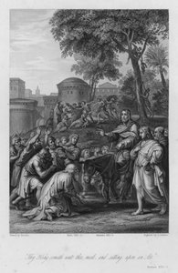 Kristuksen sisääntulo Jerusalemiin, Matteus XXI, 5 (kaiverrus)