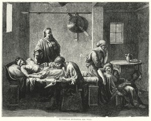 Eudemidas sanelemassa testamenttiaan (kaiverrus) tekijältä Nicolas (after) Poussin