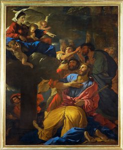 Apparition de la Vierge a Saint Jaques le Majeur - Neitsyt ilmestyy Pyhälle Jaakobille vanhemmalle;1629-1630 ... tekijältä Nicolas (attr.to) Poussin