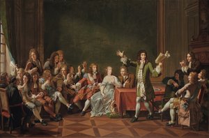 Molière lukee Tartuffea Ninon de Lenclosin kotona