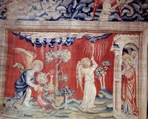 Ilmestyskirjan ripustus (1373-1383), n. 30: Kuolleet maassa. Nicolas Bataillen kuvakudos (1330-1405) tekijältä Nicolas Bataille