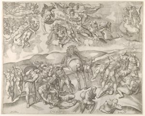 Saulin muunnos Michelangelon freskosta Paavalin kappelissa Vatikaanissa..., n. 1545-60.