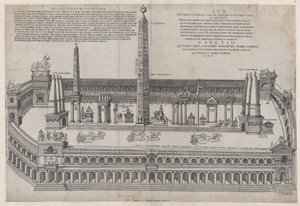 Rooman loiston peili: Circus Maximus, 1553, 1553. tekijältä Nicolas Beatrizet