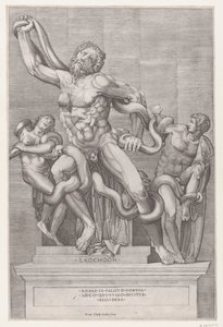 Rooman loiston peili: Laocoon, 1500-luku, 1500-luku. tekijältä Nicolas Beatrizet
