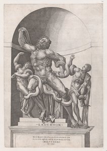 Rooman loiston peili: Laocoon, 1500-luku, 1500-luku. tekijältä Nicolas Beatrizet