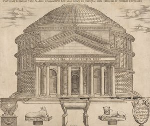 Rooman loiston peili: Pantheon, 1649, 1649. tekijältä Nicolas Beatrizet