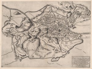 Rooman loiston peili: Näkymä Roomaan idästä, 1500-luku, 1500-luku. tekijältä Nicolas Beatrizet