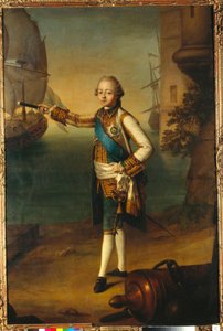 Suurherttua Pavel Petrovichin (1754-1801, Venäjän Paavali I) muotokuva amiraali-univormussa (Suurruhtinas Pavel Petrovichin muotokuva amiraali-univormussa) - Nicolas Benjamin Delapierren (1739-1802) maalaus, öljy kankaalle tekijältä Nicolas Benjamin Delapierre