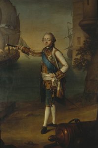 Suurherttua Pavel Petrovichin muotokuva 1754-1801 amiraali-univormussa, 1769
