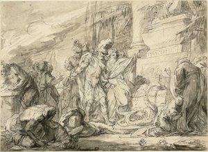 Aeneas Anchiseksen haudalla (oikealla); Aeneas Ankiksen toomessa (jae)