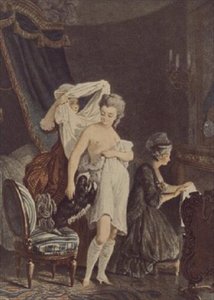 Pukeutuminen (kaiverrus) tekijältä Nicolas Francois Regnault