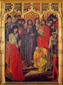 Lasaruksen ylösnousemus Triptyykki, Lasaruksen arkusta nousevan keskipaneeli, 1461