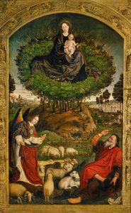 Neitsyt Maria. Palavan pensaan alttarin keskimmäinen paneeli (öljy puulle).