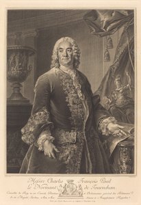 Charles Francois Paul Le Normant de Tournehem tekijältä Nicolas Gabriel Dupuis after Louis Tocqué