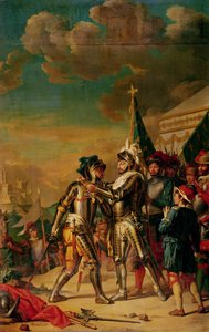 Henri II (1519-59) Antamassa Saint-Michelin ritarikunnan ketjun Gaspard de Saulxille (1509-73) Tavannesin kreiville Rentyn taistelun jälkeen, 13. elokuuta 1554, 1789