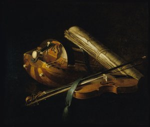 Asetelma soittimien kanssa, 1756.