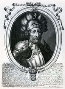 Hugues I Capet (941-96) Ranskan kuningas, "Les Augustes Representations de tous les Rois de France from Pharamond to Louis XIV", Pariisi, 1679 tekijältä Nicolas II de Larmessin