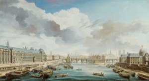 Louvre, Pont-Neuf ja Collège des Quatre-Nations, 1755.