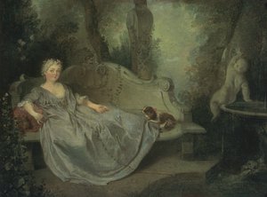 Muotokuva naisesta puutarhassa, 1730