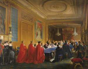Louis-Philippe sai sukkanauhan ritarikunnan nuoren kuningatar Victorian käsistä, 1844