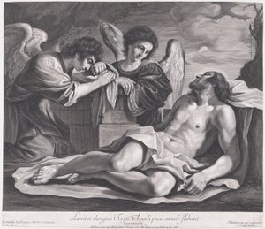 Enkelit surevat kuollutta Kristusta, n. 1690-1720, n. 1690-1720. tekijältä Nicolas Pitau