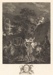 Yöinen sieppaus tekijältä Nicolas Ponce after Pierre Antoine Baudouin