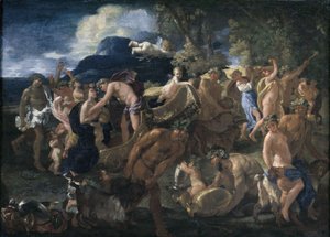 Bacchanal tai Bacchus ja Ariadne tekijältä Nicolas Poussin
