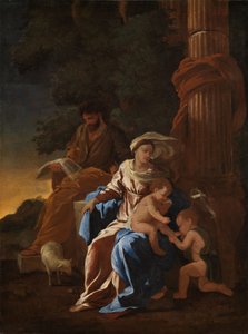 Pyhä perhe ja Johannes-lapsi tekijältä Nicolas Poussin