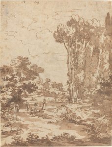 Figuurit kylpevät virrassa tekijältä Nicolas Poussin
